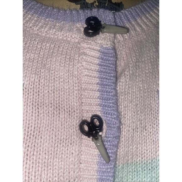 Vintage Daisy Kingdom Women's Cardigan Sweater Ramie Cotton Pink Large - Picture 9 of 10